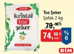 ŞAFAK TOZ ŞEKER 2 KG